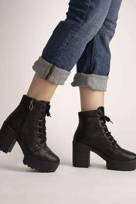 synthetic-slipon-girls-casual-boots---black