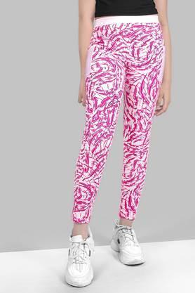 knitted-polyester-skinny-fit-girls-jeggings---pink
