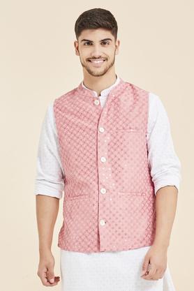 printed-viscose-blend--festive-wear-nehru-jacket---pink