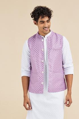 printed-viscose-blend--festive-wear-nehru-jacket---purple