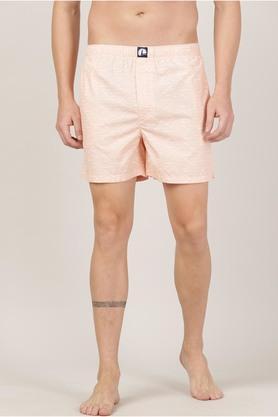 printed-cotton-regular-men's-shorts---peach
