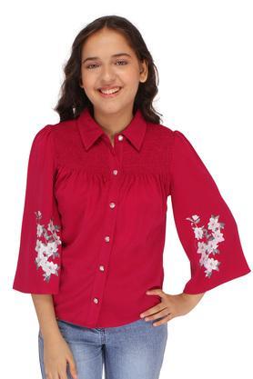 embellished-georgette-round-neck-girls-sweatshirt---maroon