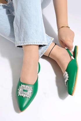 synthetic-slipon-girls-casual-flats---green
