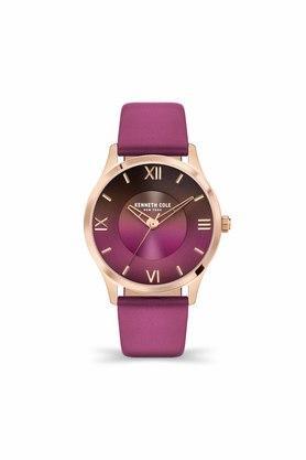womens-34.5-mm-berry-dial-genuine-leather-strap-analogue-watch---kcwla2124303ld