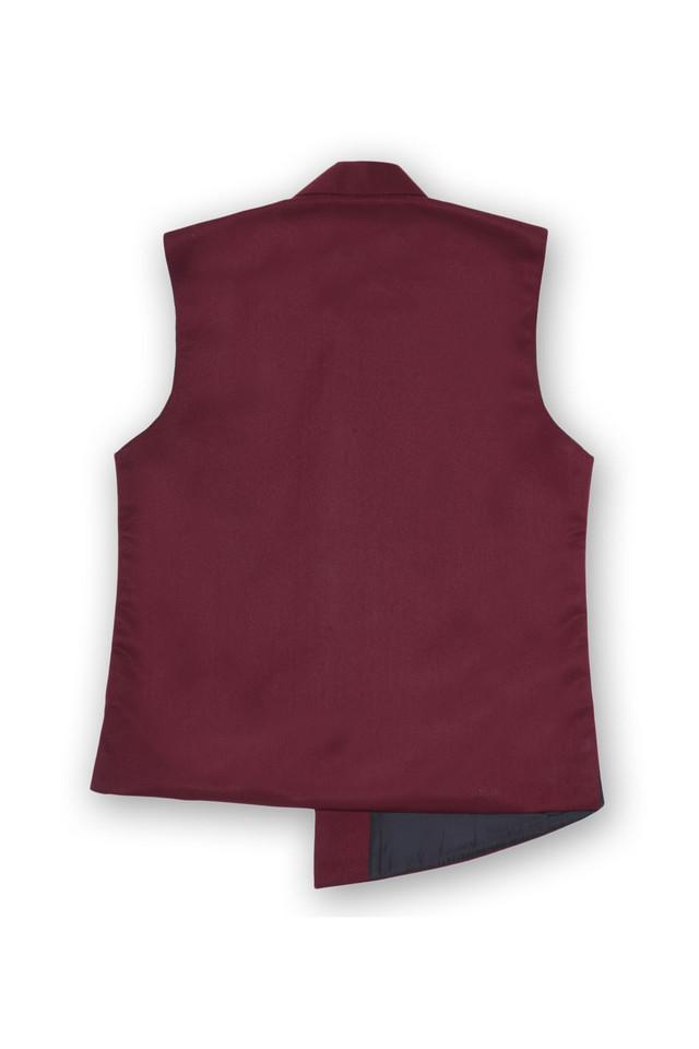 solid-cotton-regular-fit-boys-waistcoat---maroon