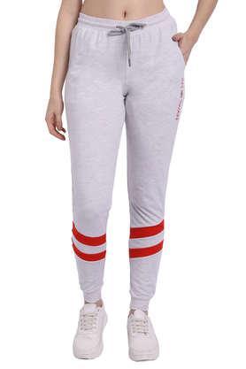 printed-cotton-regular-fit-women's-track-pants---grey