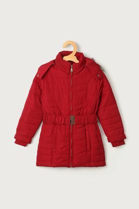 solid-polyester-hood-girls-jacket---red