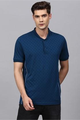 solid-cotton-blend-slim-fit-mens-t-shirt---blue