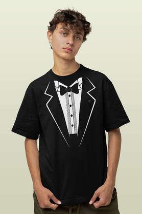 tuxedo-suit-up-round-neck-mens-oversized-t-shirt---black