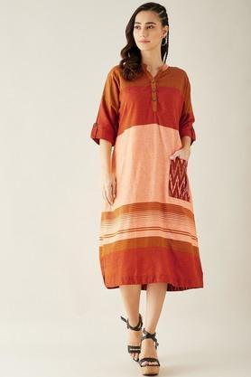 printed-cotton-regular-fit-women's-night-dress---orange