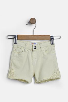 solid-cotton-infant-girls-shorts---yellow
