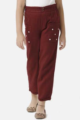 solid-cotton-regular-fit-girls-track-pants---maroon