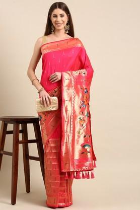 embroidered-silk-festive-wear-women's-saree---pink