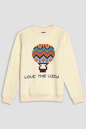 printed-cotton-crew-neck-girls-sweatshirt---cream