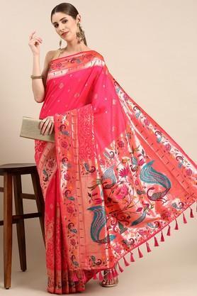 floral-silk-festive-wear-women's-saree---pink