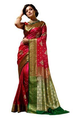 women's-pink-banarasi-satin-silk-saree-with-stone-work-with-blouse-piece---pink