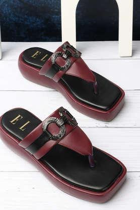 synthetic-slipon-women's-casual-sandals---maroon