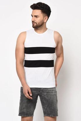 stripes-cotton-men's-vest---white