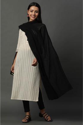 cotton-geometric-printed-women's-dupatta---black