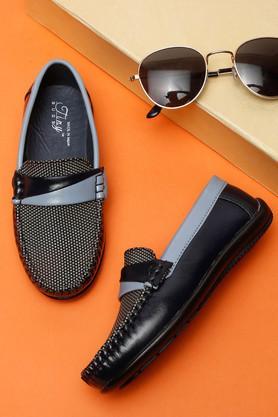 synthetic-slip-on-boys-party-wear-loafers---grey