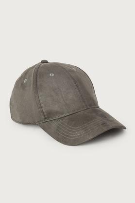 solid-polyester-regular-fit-men's-cap---grey