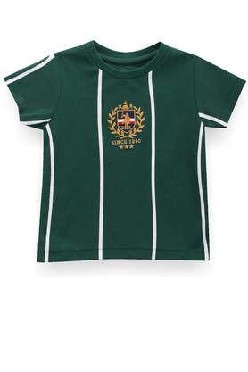 stripes-cotton-round-neck-boys-t-shirt---pista-green