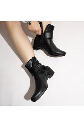 suede-lace-up-womens-casual-boots---black