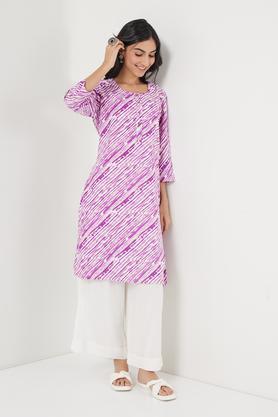 solid-rayon-round-neck-women's-kurti---lilac