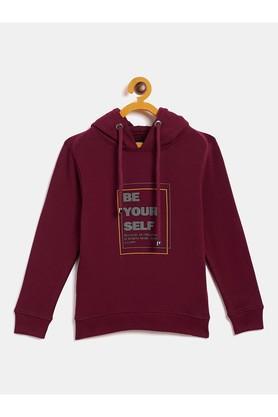 printed-poly-cotton-hood-girls-sweatshirt---maroon