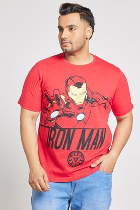 graphic-cotton-regular-fit-men's-t-shirt---red