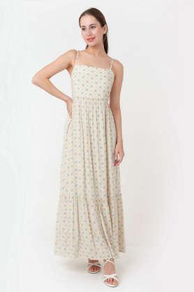 printed-square-neck-viscose-blend-women's-maxi-dress---white