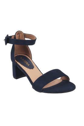 stylish-suede-buckle-women's-sandals---navy