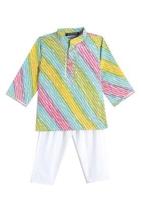 printed-cotton-mandarin-boys-kurta-pyjama-set---multi