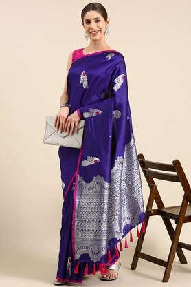 floral-silk-festive-wear-women's-saree---purple
