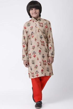 printed-cotton-regular-fit-boys-kurta-pyjama-set---multi