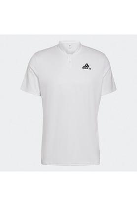 solid-polyester-regular-fit-men's-t-shirt---white