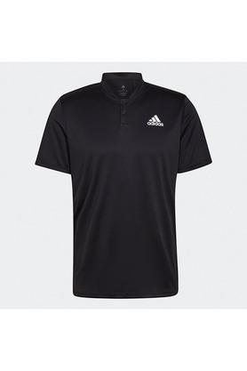 solid-polyester-regular-fit-men's-t-shirt---black