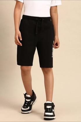 printed-cotton-regular-fit-boys-shorts---black