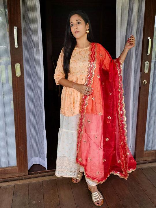 embroidered-red-glass-tissue-dupatta-with-mirror-work