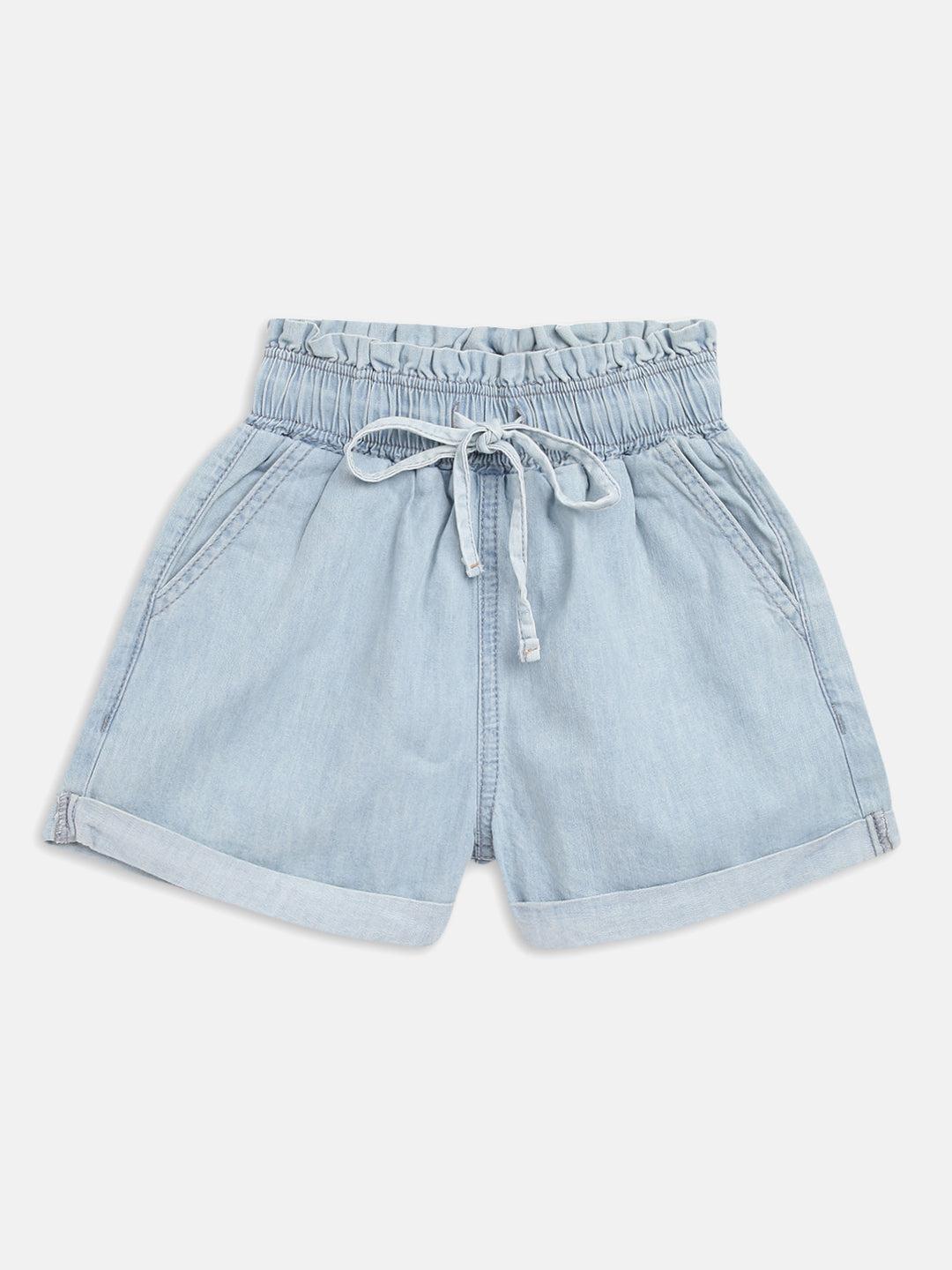 girls-blue-denim-shorts