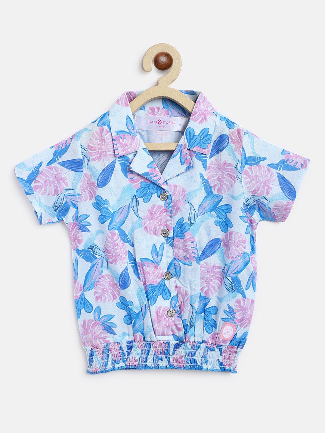 girls-blue-floral-printed-top