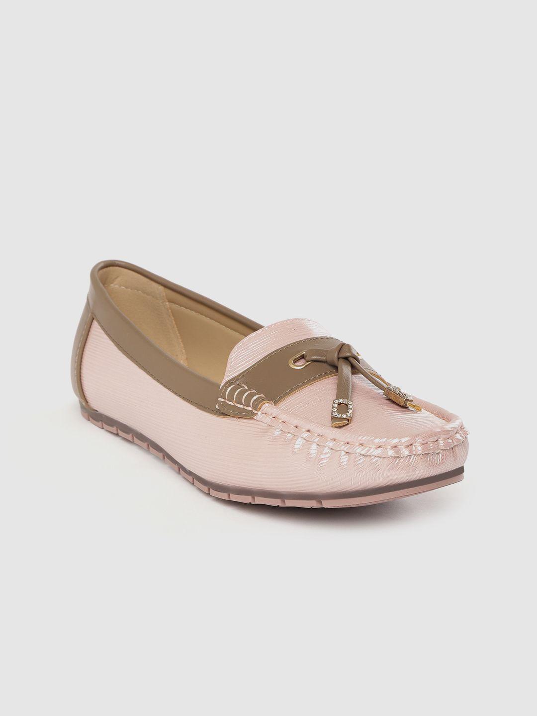lavie-women-pink-&-brown-colourblocked-tasselled-loafers