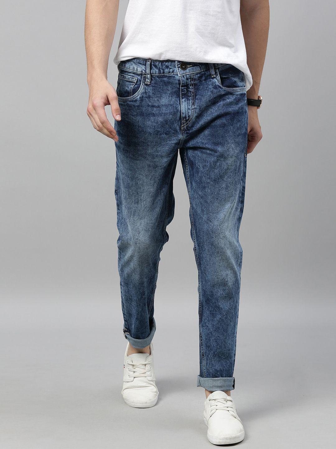 Mast & Harbour Men Blue Slim Tapered Fit Mid-Rise Clean Look Stretchable Jeans