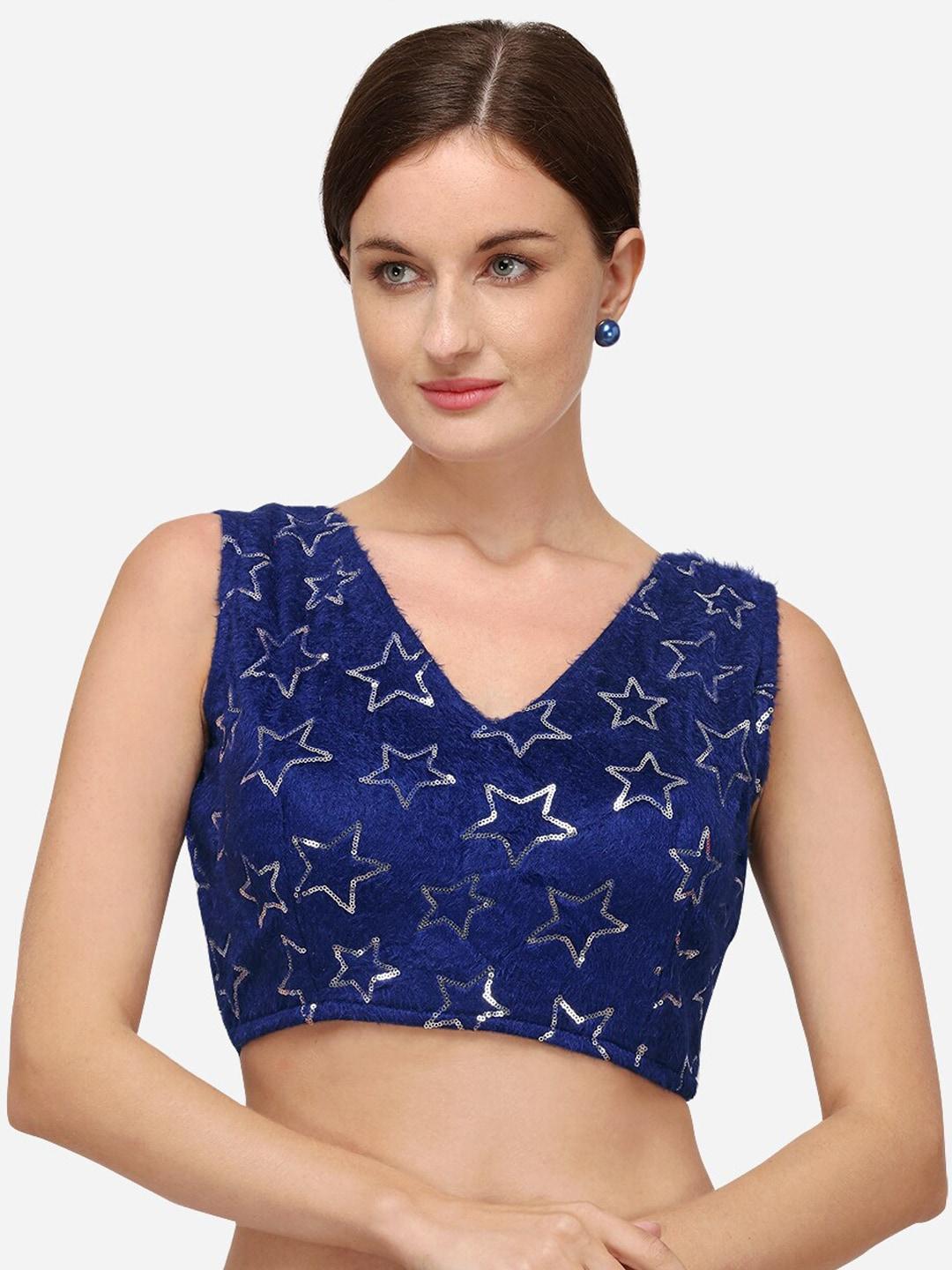 fab-dadu-women-navy-blue-embroidered-readymade-saree-blouse