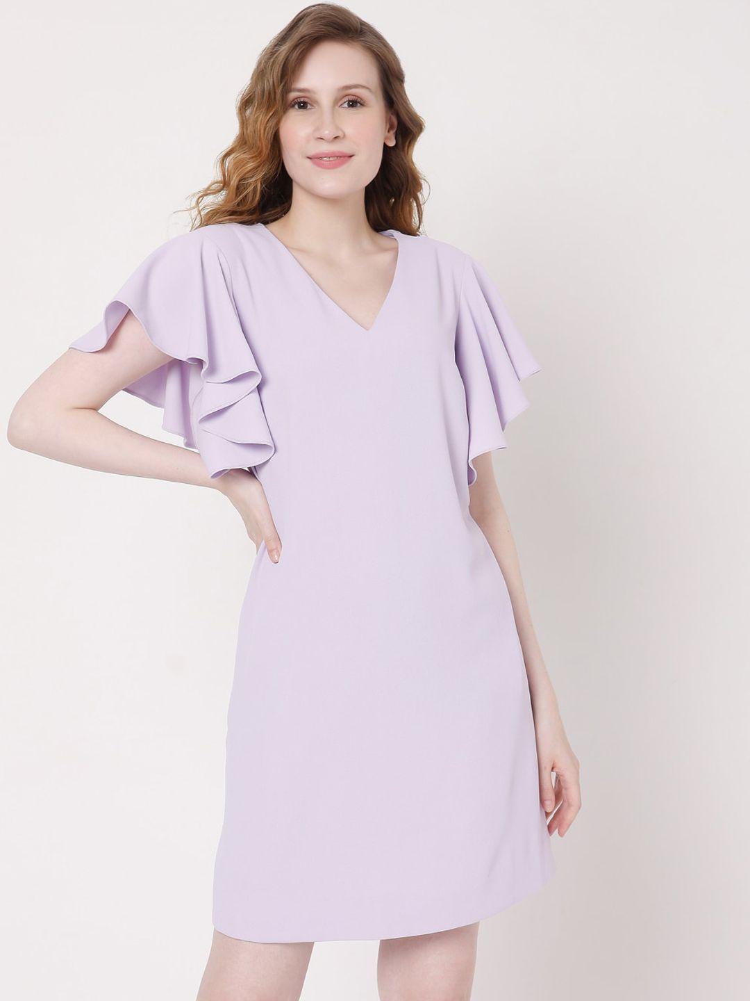 vero-moda-purple-a-line-dress