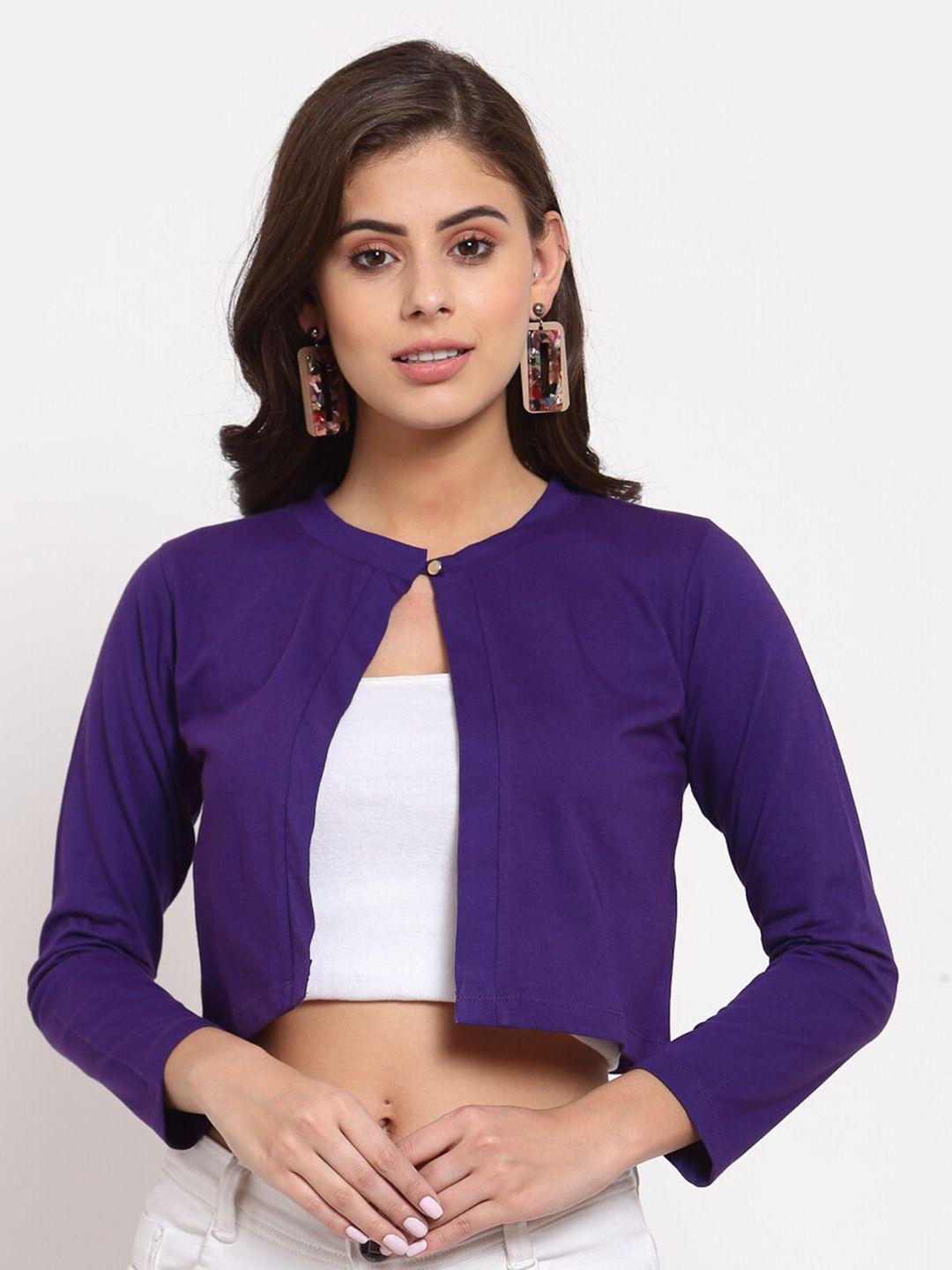 style-quotient-women-purple-solid-open-front-shrug-with-button