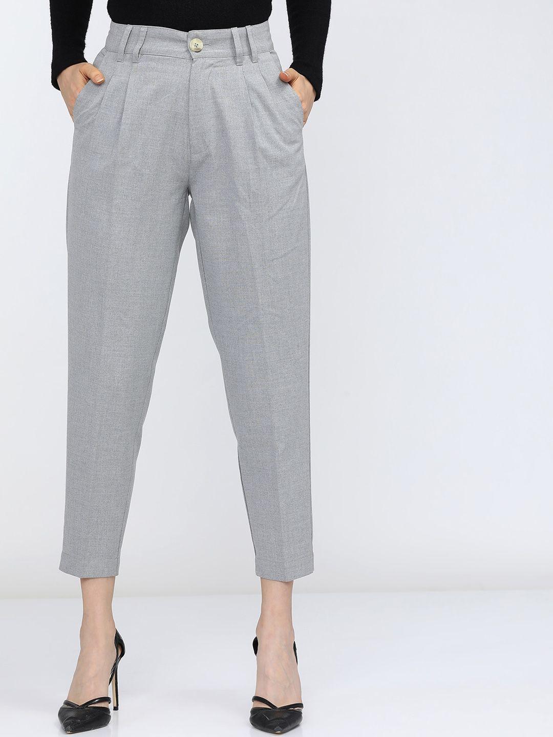 tokyo-talkies-women-grey-tapered-fit-pleated-trousers