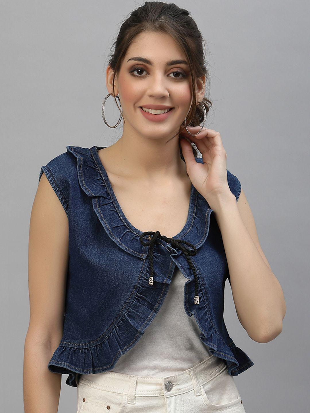 kassually-women-blue-crop-tie-up-shrug-with-ruffle-detail