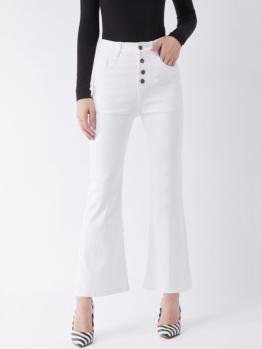 dolce-crudo-women-white-bootcut-high-rise-stretchable-jeans