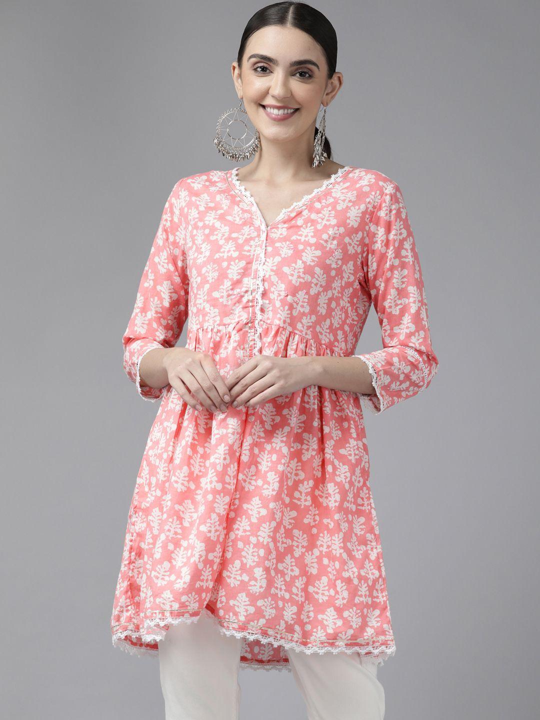 Amirah s Pink & Cream-Coloured Ethnic Printed Tunic